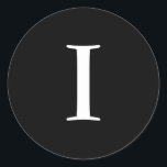 I Wedding Monogram Black Stickers<br><div class="desc">Diese Aufkleber verfügen über ein elegantes I-Monogramm. Ideal für Gastgeschenke Hochzeiten, etc.!</div>