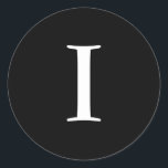 I Wedding Monogram Black Stickers<br><div class="desc">Diese Aufkleber verfügen über ein elegantes I-Monogramm. Ideal für Gastgeschenke Hochzeiten,  etc.!</div>
