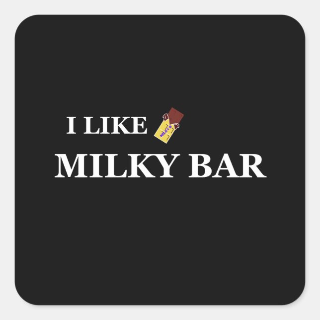 i wie milchige Bar Quadratischer Aufkleber (Vorderseite)