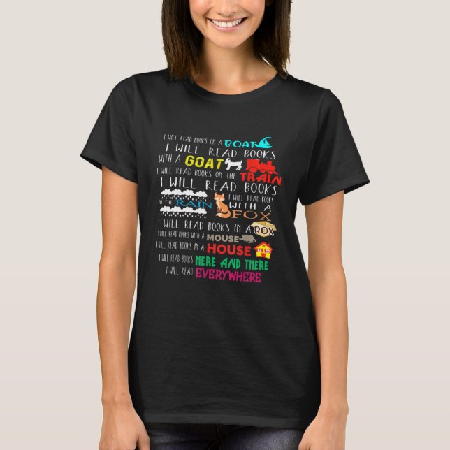 I Will Read Books On A Boat & Everywhere Reading K T-Shirt (Vorderseite)