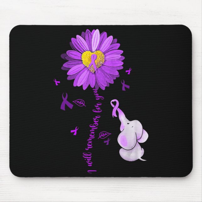 I Will Remember For You Elephant Alzheimer's Aware Mousepad (Vorne)