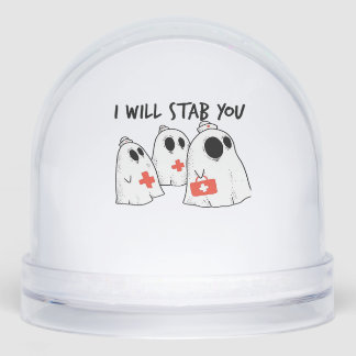I Will Stab You Ghost Nurse Funny RN Halloween Gho