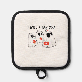 I Will Stab You Ghost Nurse Funny RN Halloween Gho Topflappen