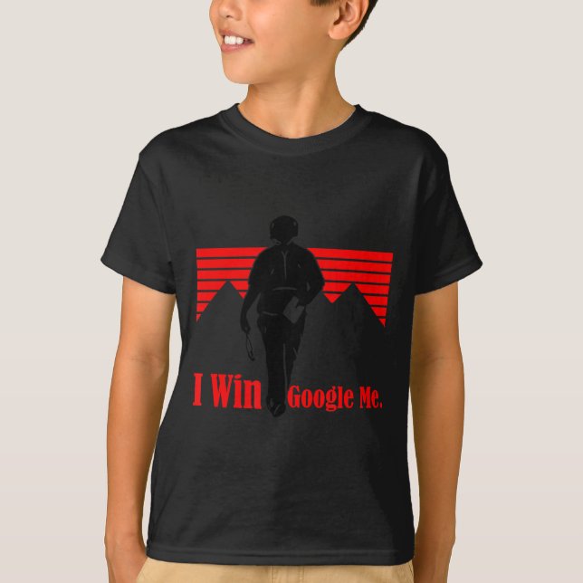 I Win Google Me Motivational Retro Silhouette Shir T-Shirt (Vorderseite)