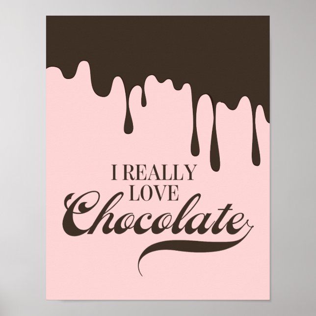 I Wirklich Liebe Schokolade Valentine Poster-Zeich Poster (Vorne)