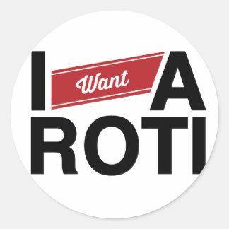 " I Woll A Roti" (rot) Runder Aufkleber