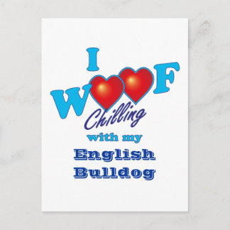 I Woof English Bulldog Postkarte