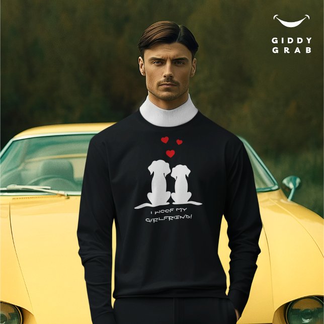 I Woof My Girlfriend Niedlich Dog Couple Valentine Sweatshirt (Von Creator hochgeladen)