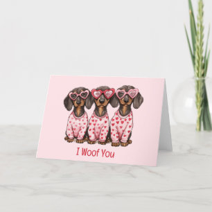 I Woof You Valentinstag Dackel Hunde Feiertagskarte