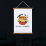 I work hard so that my car can have a better life  wandteppich mit holzrahmen<br><div class="desc">A gift for suitable for classic car fans & collectors.</div>