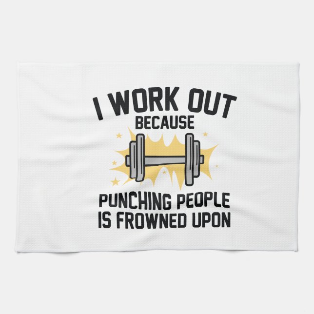 I Work Out Geschirrtuch (Horizontal)