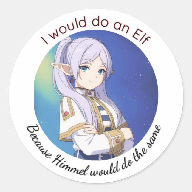 I would do an Elf Runder Aufkleber (Vorderseite)