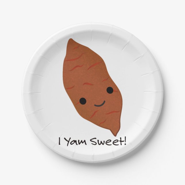 I Yam Sweet Niedlich kawaii Sweet Potato Pappteller (Vorderseite)