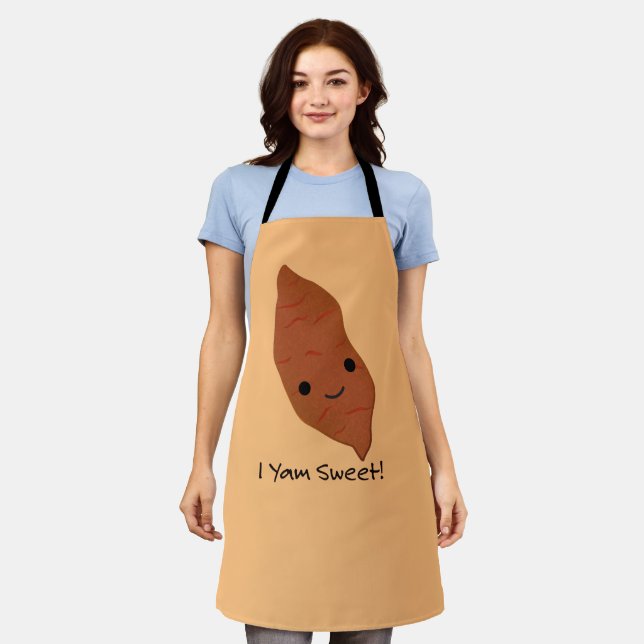 I Yam Sweet Niedlich kawaii Sweet Potato Schürze (Getragen)