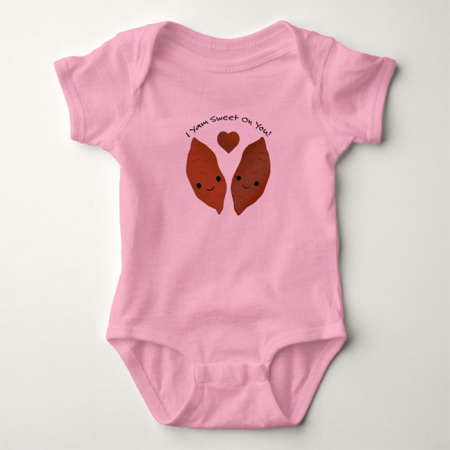 I Yam Sweet Niedlich Sweet Potato Baby Strampler (Vorderseite)