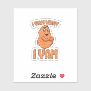 I Yam Was ich Yam Sweet Potato Funny Erntedank Aufkleber