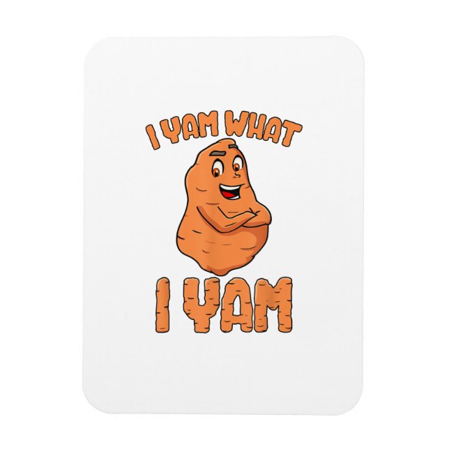I Yam Was ich Yam Sweet Potato Funny Erntedank Magnet (Vertikal)