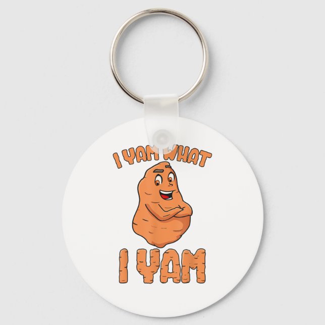 I Yam Was ich Yam Sweet Potato Funny Erntedank Schlüsselanhänger (Vorderseite)
