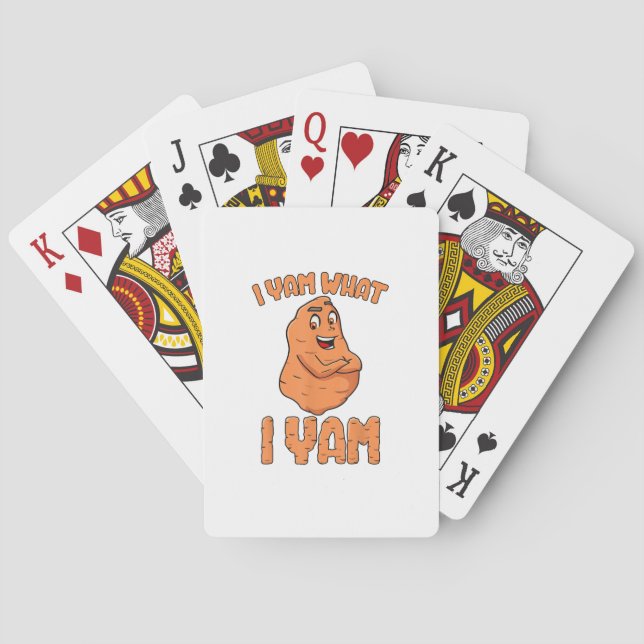 I Yam Was ich Yam Sweet Potato Funny Erntedank Spielkarten (Rückseite)