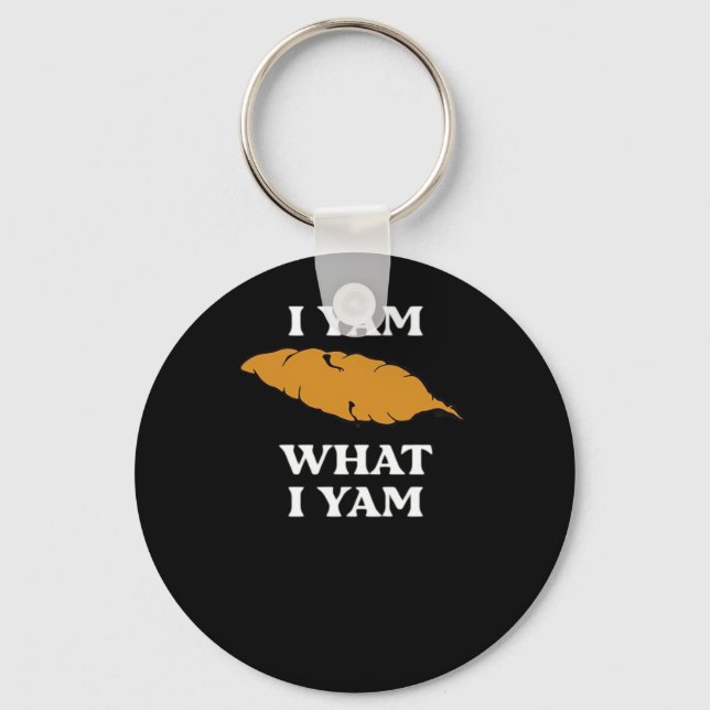 I Yam What I Yam - Funny Potato Sarcasm Pub Schlüsselanhänger (Vorderseite)