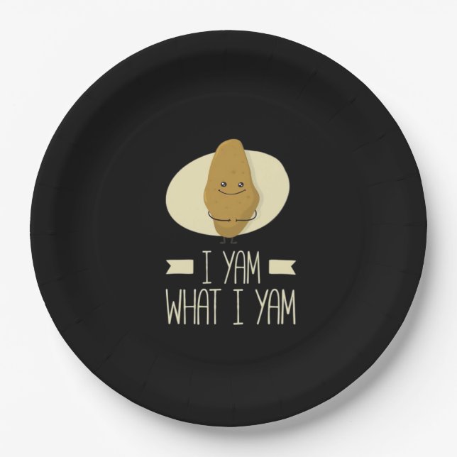 I Yam What I Yam - Sweet Potato Erntedank Pappteller (Vorderseite)