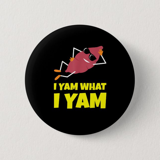 I Yam What I Yam Sweet Potato Erntedank Sloth D Button (Vorderseite)