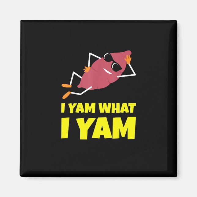 I Yam What I Yam Sweet Potato Erntedank Sloth D Magnet (Vorne)