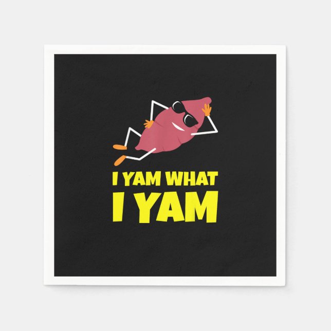 I Yam What I Yam Sweet Potato Erntedank Sloth D Serviette (Vorderseite)
