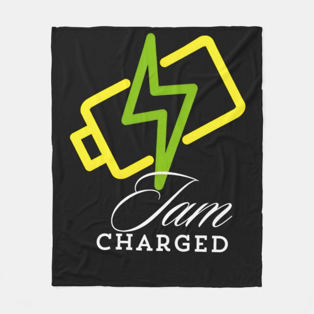 Iam Charged - Positive Electric Vibes Blanket Fleecedecke (Vorderseite)