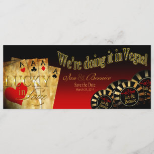 Ian & Bernice Las Vegas Deluxe Rot Schwarz Gold Einladung