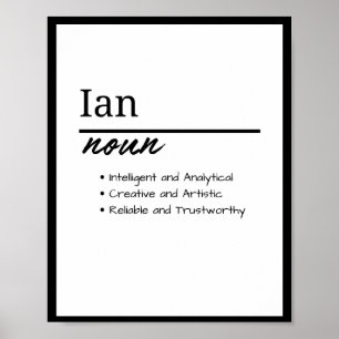 Ian, Definition des personalisierten Jungen Poster