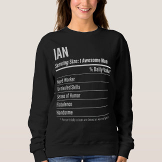 Ian Serving Size Nutrition Label Kalorien Sweatshirt