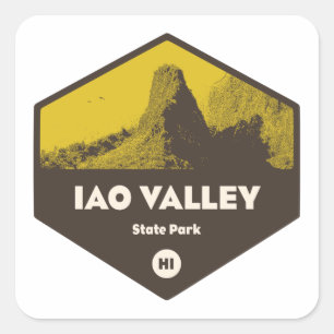 Iao Valley Staat Park Hawaii Quadratischer Aufkleber