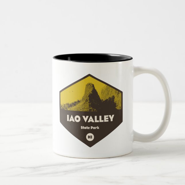 Iao Valley Staat Park Hawaii Zweifarbige Tasse (Rechts)