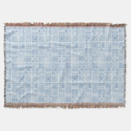 Ibadan Dum Denim Yoruba Adire Woven Blanket Decke