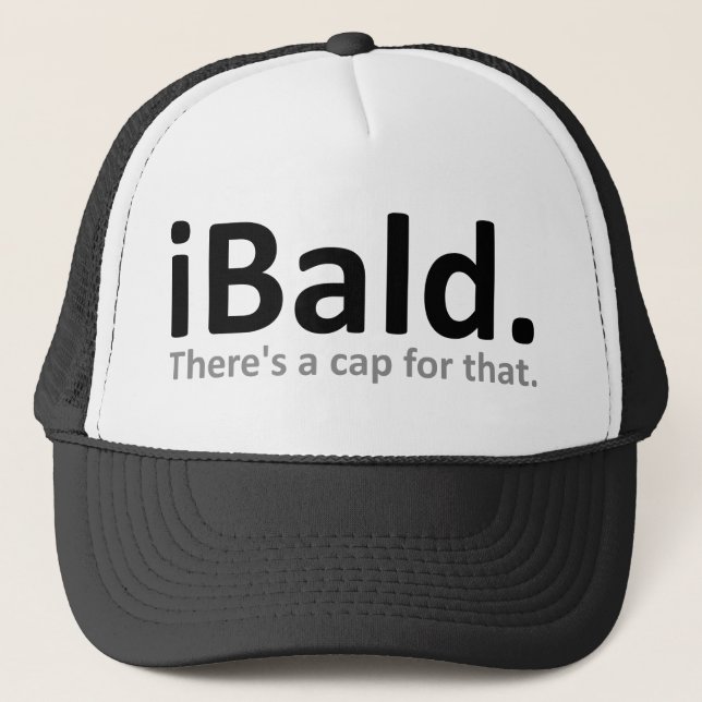 iBald Funny Baseball Cap Hat Truckerkappe (Vorderseite)