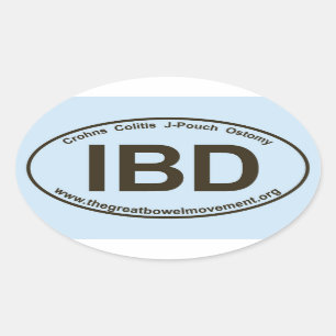 IBD - colite de Crohns - autocollant ovale -