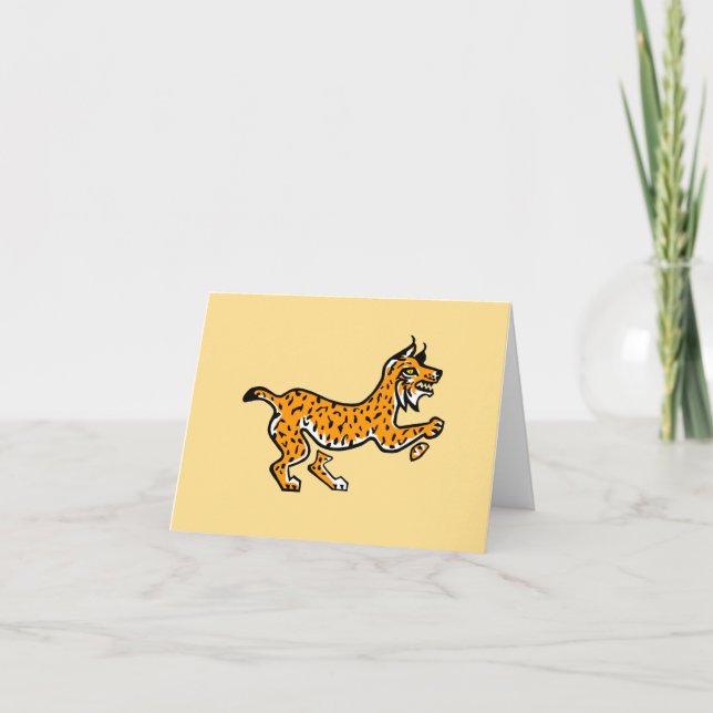 Iberian LYNX - Gefährdete Tiergrafik - Gelb Karte (Vorderseite)