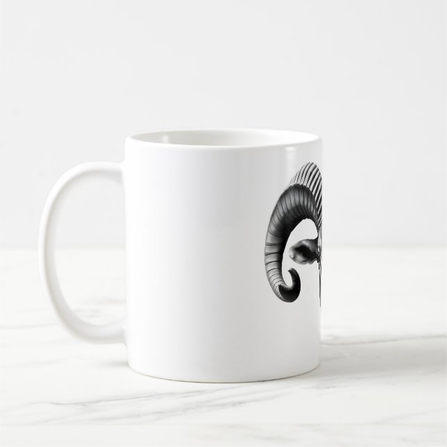 Ibex Power: Realistisches Schwarz & Weiß Head Desi Kaffeetasse (Links)