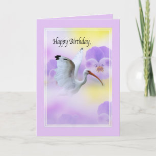 Ibis mit Blume Geburtskarte Karte