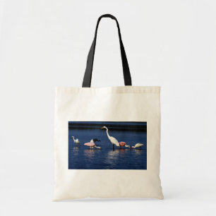 IBIS, Spoonbills, großer Reiher, blauer Reiher un Tragetasche