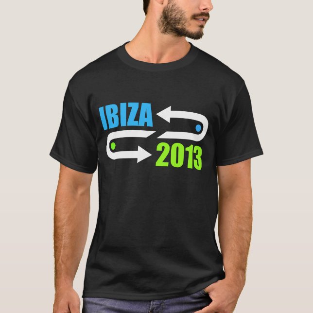 ibiza 2013 schwarzer DJ-T - Shirt Entwurfs (Vorderseite)