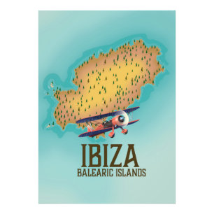 Ibiza Balearen Inseln Karte Poster