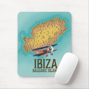 Ibiza Baleareninseln Kartenplakat Mousepad