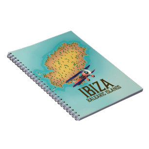 Ibiza Baleareninseln Kartenplakat Notizblock