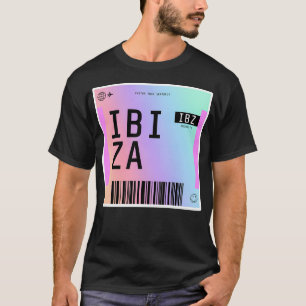 Ibiza Boarding Pass Ibz Regenbogenverlauf T-Shirt