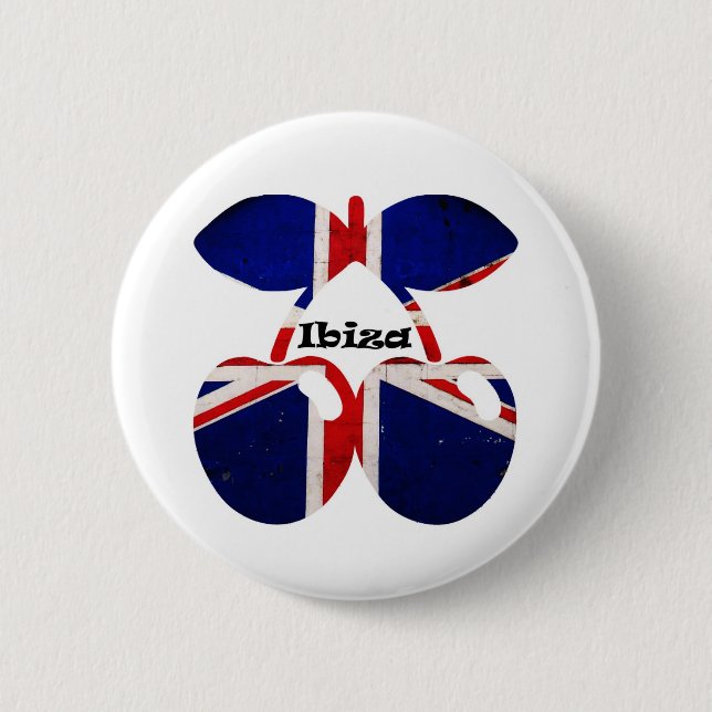 Ibiza Cherries 6 cm Abzeichen rund Button (Vorderseite)