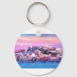 Ibiza Eivissa Altstadt und Hafen Pearl Schlüsselanhänger
