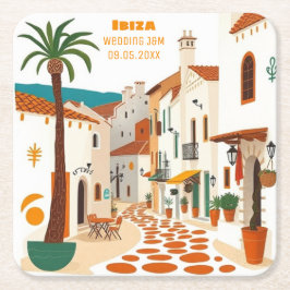 Ibiza Eivissa Spain Wedding Event Party Rechteckiger Pappuntersetzer