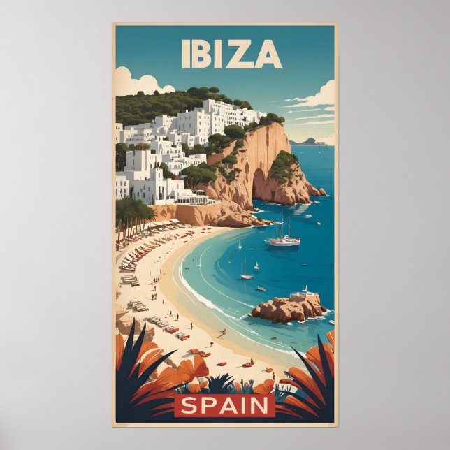 Ibiza, Espagne Affiche de voyage (Devant)